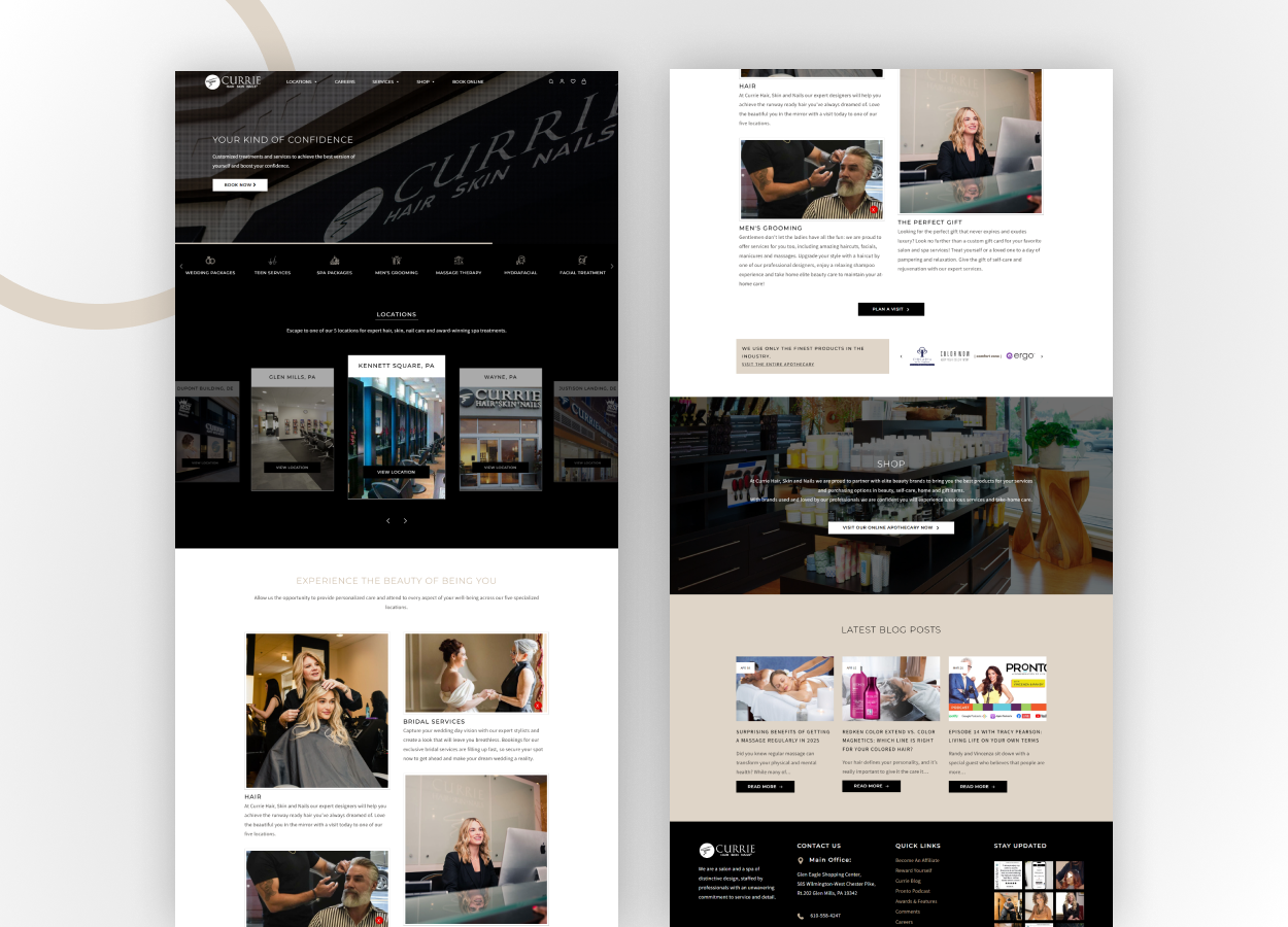 spa and saloon website